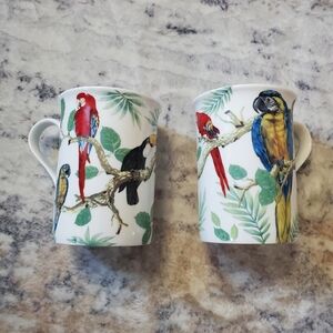 Tropical Parrot Ceramic Mug Set